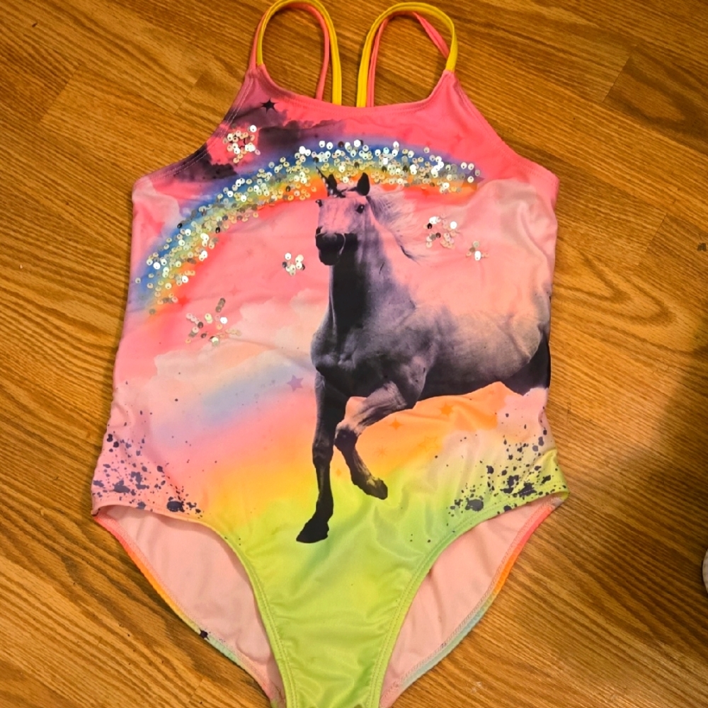 Unicorn Rainbow One-Piece Swimsuit